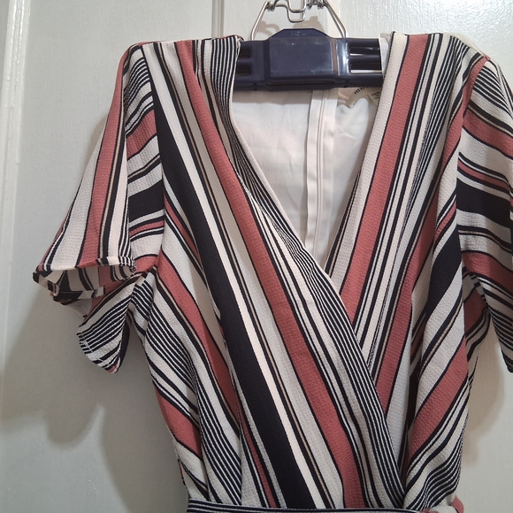 Monteau Pink and Black Striped Jumpsuit - Picture 9 of 10